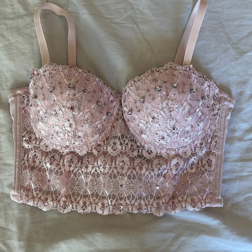 Windsor Pink Sequin and Rhinestone Corset